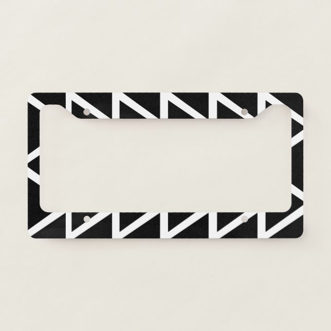 Black Triangles Geometric License Plate Frame (Front)