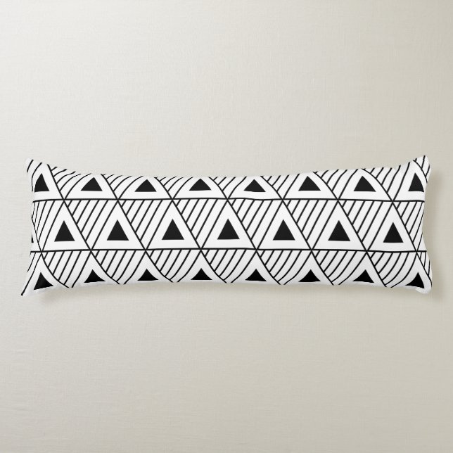 Black Triangles Modern Pattern Custom Background Body Pillow (Front)