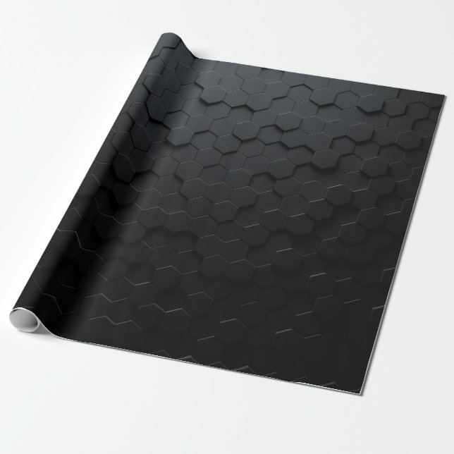 Black triangular abstract background, Grunge surfa Wrapping Paper (Unrolled)