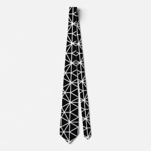 Black Triangular Geometric Pattern Neck Tie
