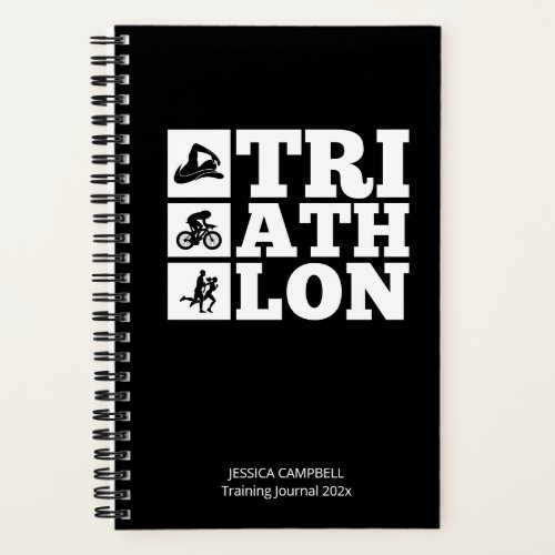 Black â Triathlon Training Log  Motivation Notebook