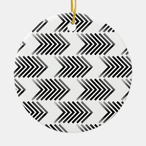 Black Tribal Arrow Pattern Ceramic Ornament