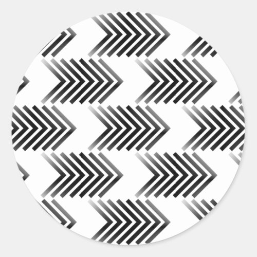 Black Tribal Arrow Pattern Classic Round Sticker