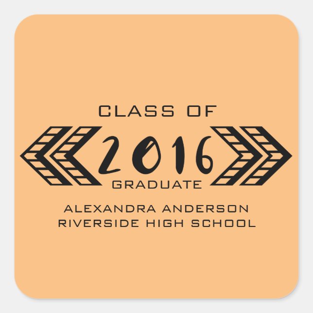 Black Tribal Aztec Graduation Stickers (Front)