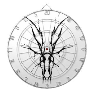 Black Tribal Deer Skull Hunting Design Dart Board