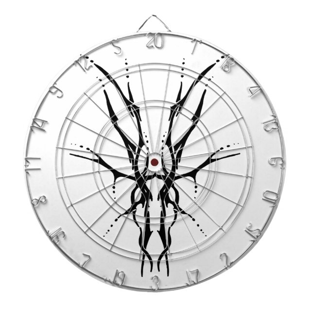 Black Tribal Deer Skull Hunting Design Dart Board