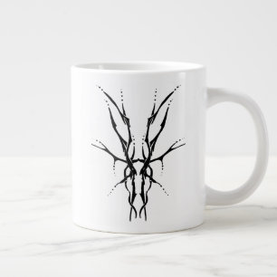 Black Tribal Deer Skull Hunting Design Giant Coffee Mug