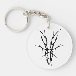 Black Tribal Deer Skull Hunting Design Keychain