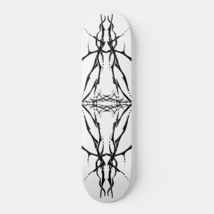 Black Tribal Deer Skull Hunting Design Skateboard