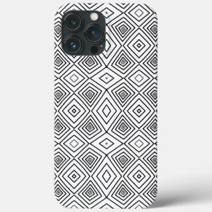 black Tribal Diamonds Mud Cloth African Pattern iPhone 13 Pro Max Case