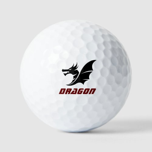 Black Tribal Dragon Golf Balls