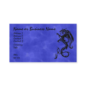 Black tribal Dragon on Blue Business Card