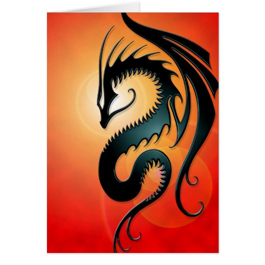 Black Tribal Dragon, red Cards (Front)