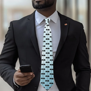 Black Tribal Flight Dragon Fantasy Blue Sky Neck Tie