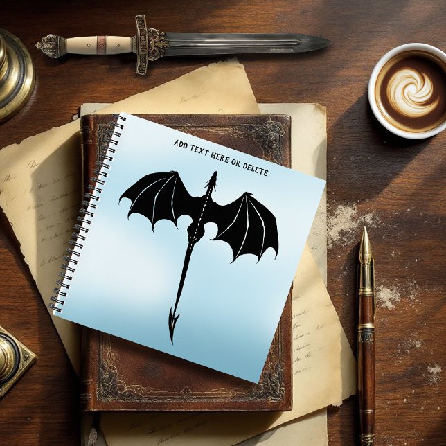 Black Tribal Flight Dragon Fantasy Blue Sky Notebook (Creator Uploaded)