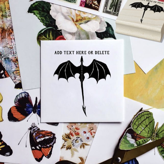 Black Tribal Flight Dragon Fantasy  Rubber Stamp (Creator Uploaded)