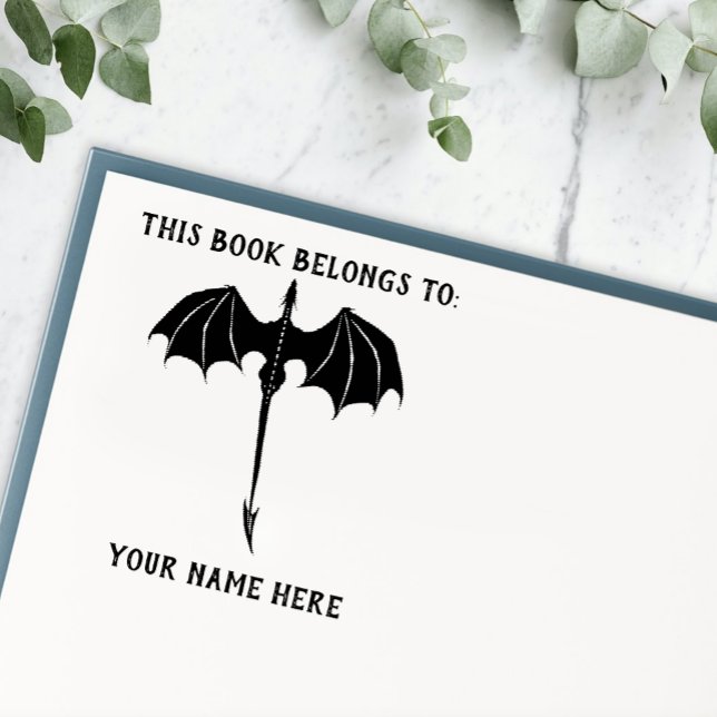 Black Tribal Flight Dragon Fantasy Self-inking Stamp (Creator Uploaded)