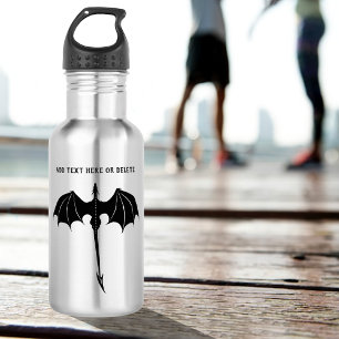 Black Tribal Flight Dragon Fantasy Stainless Steel Water Bottle