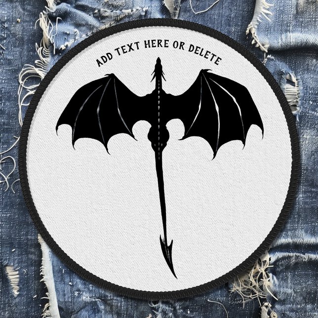Black Tribal Flight Dragon Fantasy White Patch (Creator Uploaded)