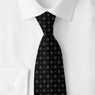 Black Tribal Motif Neck Tie