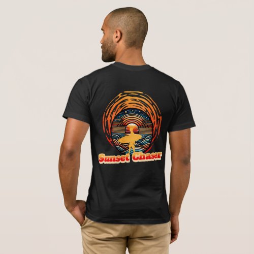 Black Tribal Surfer T_Shirt _ Sunset Chaser