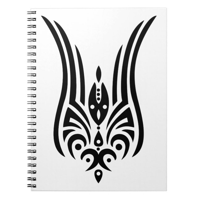 BLACK Tribal Tattoo - tulip + your ideas Notebook (Front)