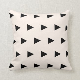 Black Tribal Triangle Pattern  Throw Pillow