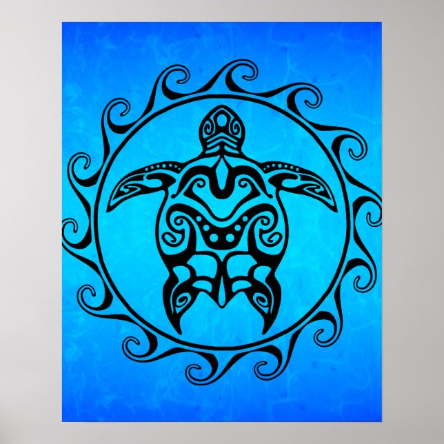 Black Tribal Turtle Poster (Front)