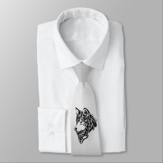 Black Tribal Wolf Neck Tie