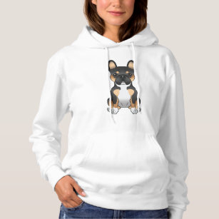 Black Tricolor French Bulldog / Frenchie Cute Dog Hoodie
