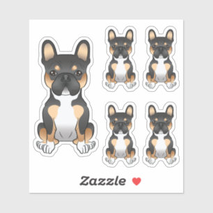 Black Tricolor French Bulldog / Frenchie Cute Dog Sticker