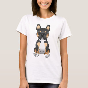 Black Tricolor French Bulldog / Frenchie Cute Dog T-Shirt