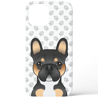 Black Tricolor French Bulldog Frenchie Dog &amp; Paws iPhone 12 Pro Max Case