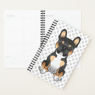 Black Tricolor French Bulldog Frenchie Dog &amp; Paws Planner
