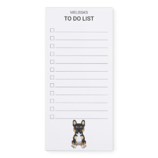 Black Tricolor French Bulldog Frenchie To Do List Magnetic Notepad