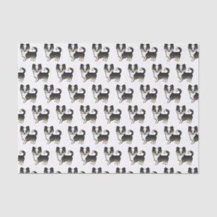 Black Tricolor Long Coat Chihuahua Dog Pattern Tissue Paper