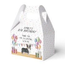 Black Tricolor Pembroke Corgi Birthday Thank You Favor Boxes