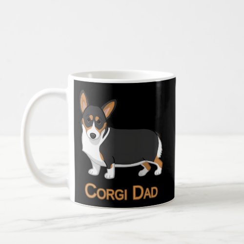 Black Tricolor Pembroke Corgi Dad Dog Coffee Mug