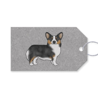 Black Tricolor Pembroke Welsh Corgi Cartoon Dog Gift Tags