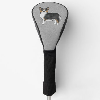 Black Tricolor Pembroke Welsh Corgi Cartoon Dog Golf Head Cover