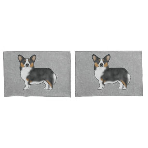 Black Tricolor Pembroke Welsh Corgi Cute Dogs Pillow Case