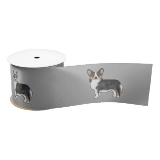 Black Tricolor Pembroke Welsh Corgi Cute Dogs Satin Ribbon