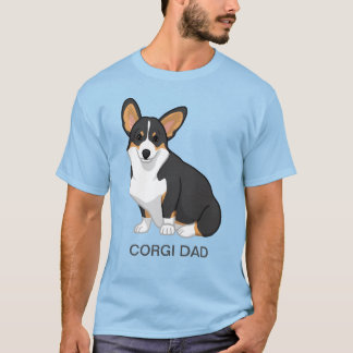 Black Tricolor Pembroke Welsh Corgi Dad T-Shirt