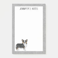 Black Tricolor Pembroke Welsh Corgi Dog And Text