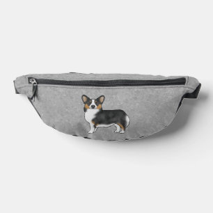 Black Tricolor Pembroke Welsh Corgi Dog Gray Fanny Pack