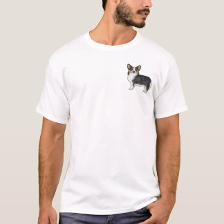 Black Tricolor Pembroke Welsh Corgi Pet Dog T-Shirt