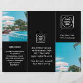 Black Trifold Brochure | Custom Modern Business  (Front)