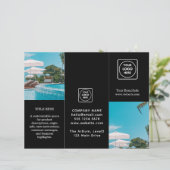 Black Trifold Brochure | Custom Modern Business (Standing Front)