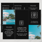 Black Trifold Brochure | Custom Modern Business (Front/Back)