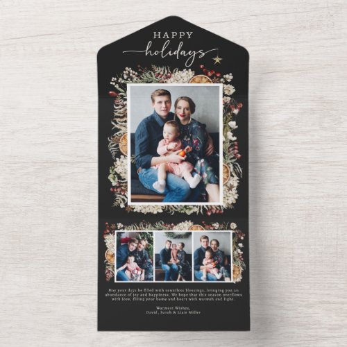 Black Trifold Holiday Card